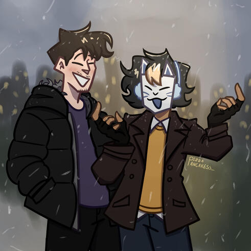 full render + bust + extra character + background